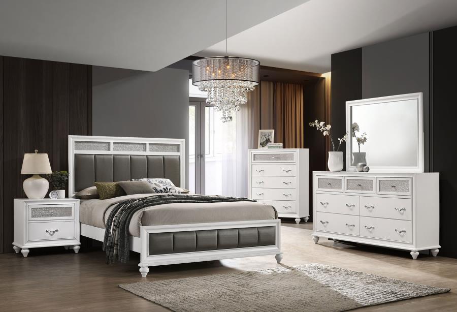 Barzini Wood Queen Panel Bed White view 12