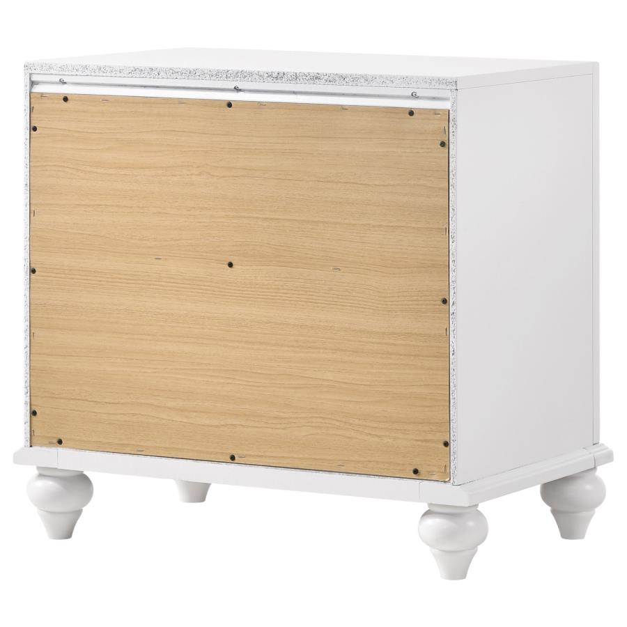 Barzini 2-drawer Nightstand White view 8
