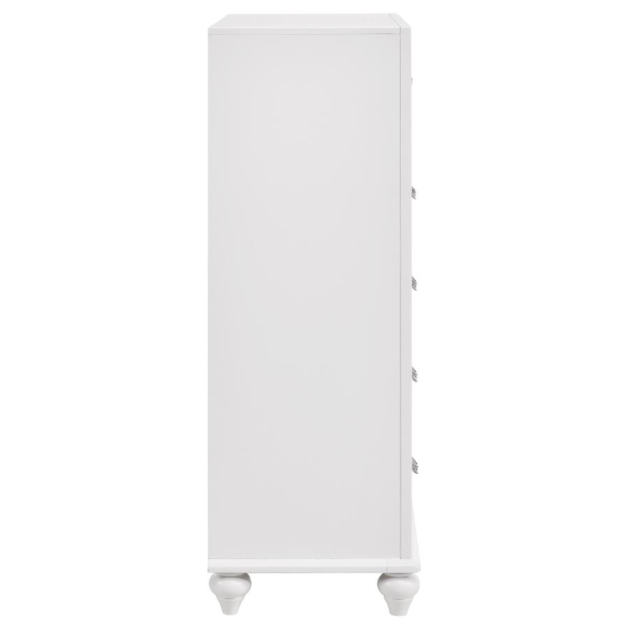 Barzini 5-drawer Bedroom Chest White view 9