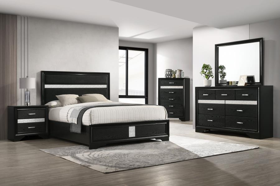 Miranda 54-inch Upholstered Full Panel Bed Black view 12
