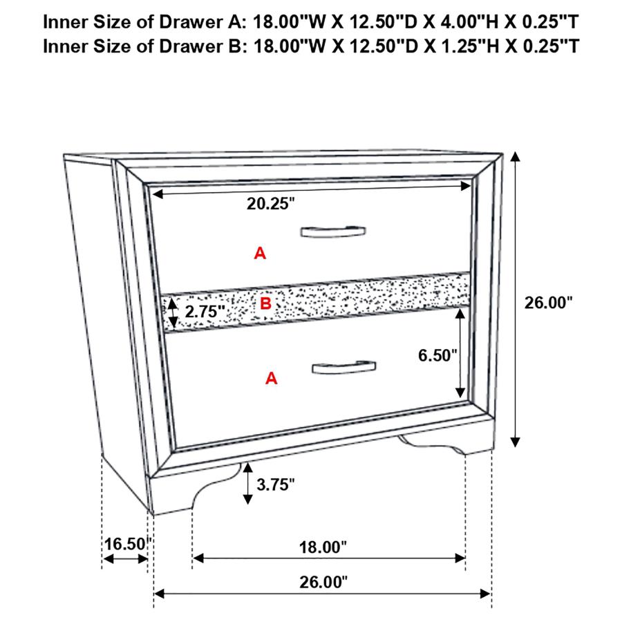 Miranda 5-piece Full Bedroom Set Black view 16