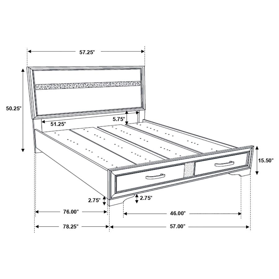 Miranda 51-inch Wood Full Storage Panel Bed Black view 13