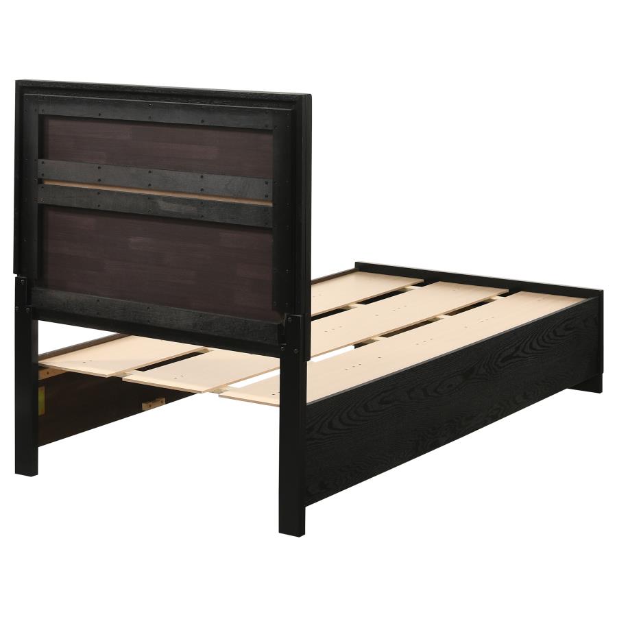 Miranda 51-inch Wood Twin Storage Panel Bed Black view 9