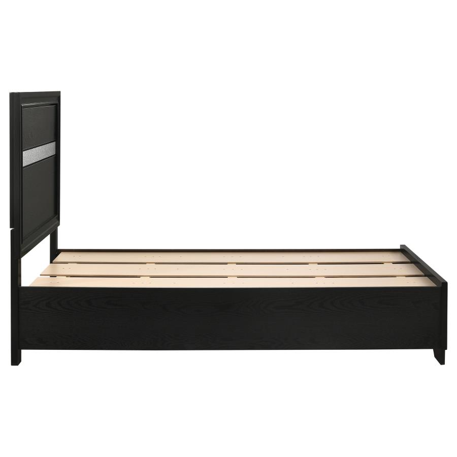 Miranda 51-inch Wood Twin Storage Panel Bed Black view 10