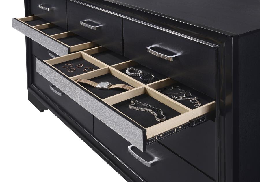 Miranda 9-drawer Dresser Black view 10