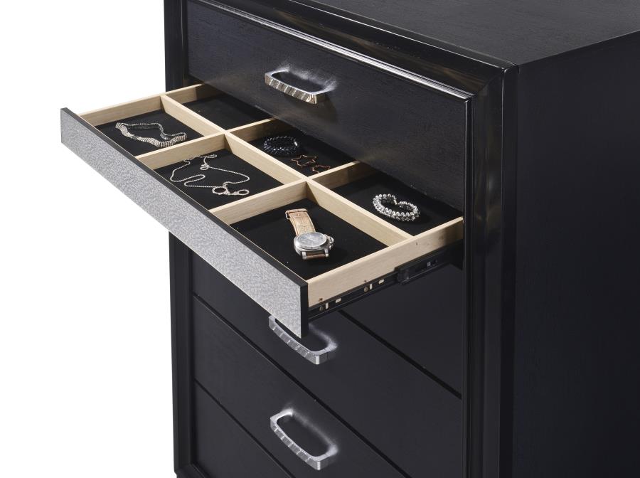 Miranda 6-drawer Bedroom Chest Black view 10
