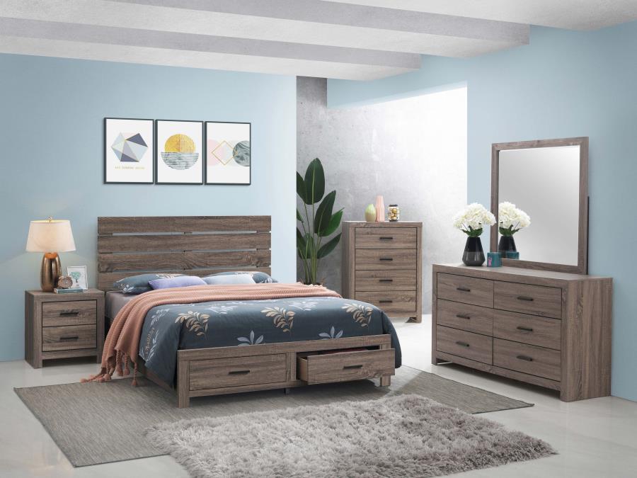Brantford Wood Queen Storage Panel Bed Barrel Oak view 8