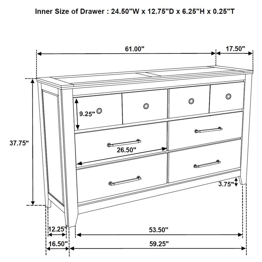 Hazlewood 4-piece Eastern King Bedroom Set Vineyard Oak view 15