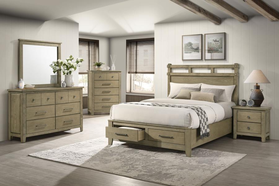 Hazlewood 59-inch Queen Panel Storage Bed Vineyard Oak view 10