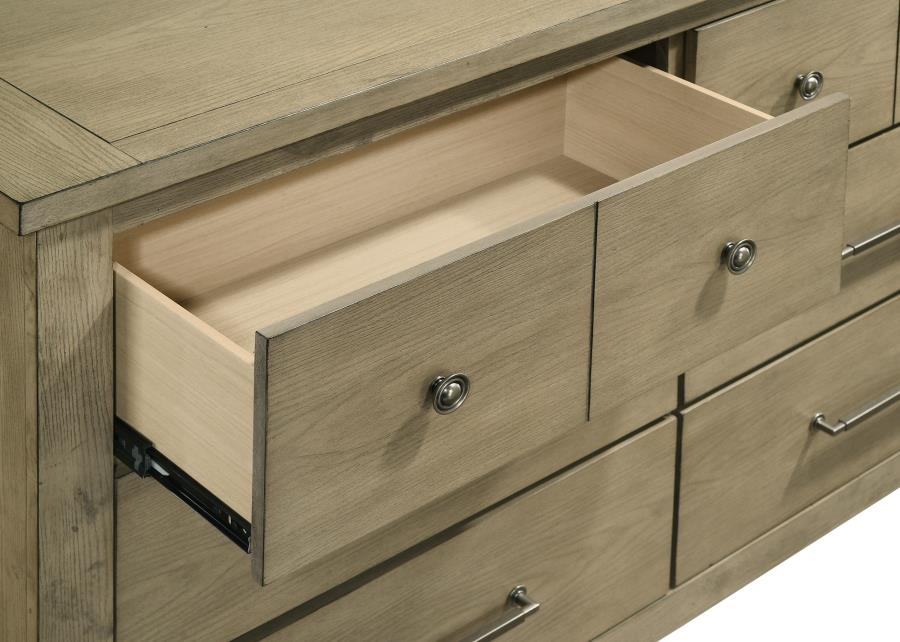 Hazlewood 6-drawer Bedroom Dresser Cabinet Vineyard Oak view 10