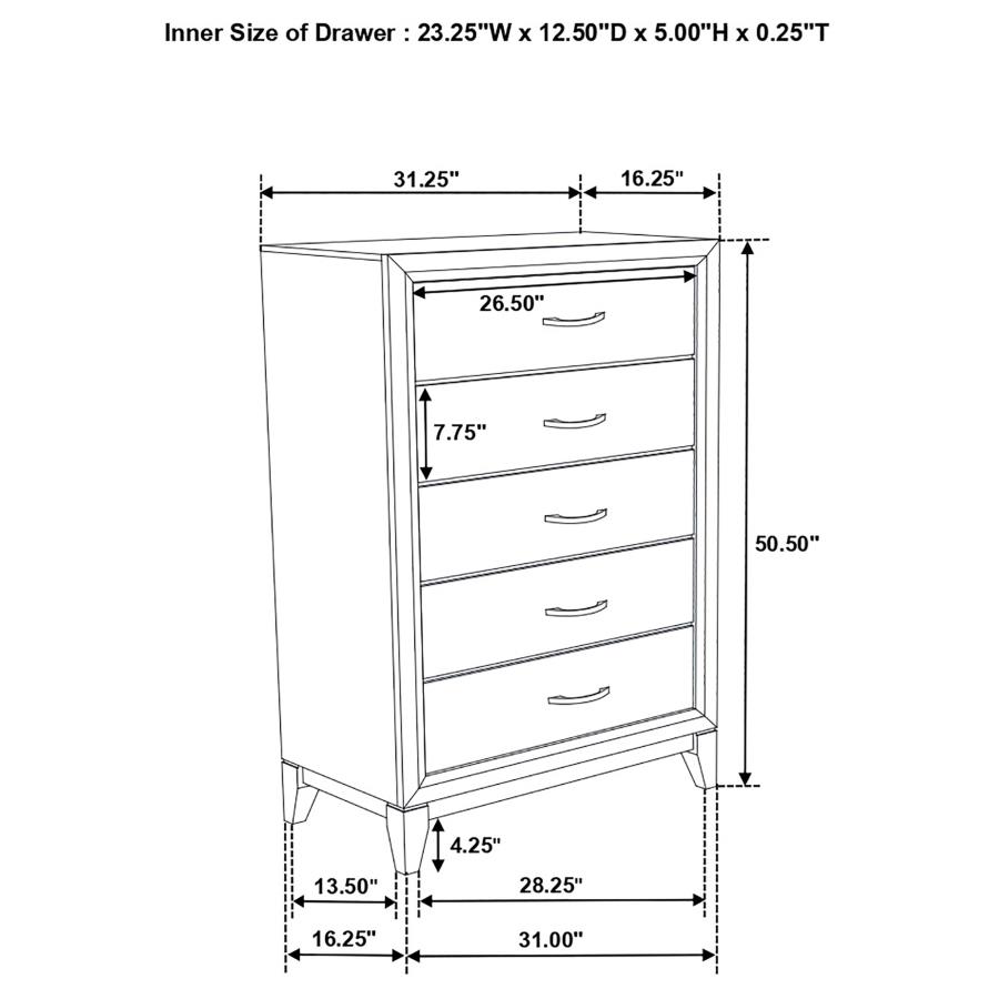Watson Five-piece Twin Bedroom Set Grey Oak view 19