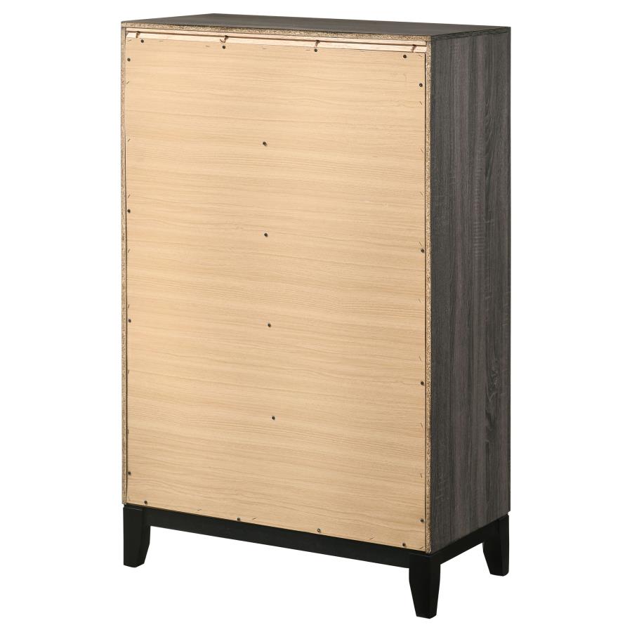 Watson 5-drawer Bedroom Chest Grey Oak view 8
