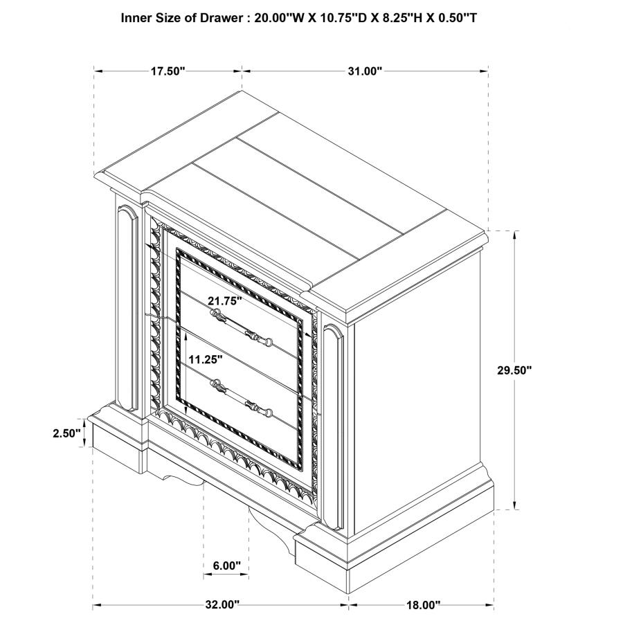 McKinney 5-piece Queen Bedroom Set Vintage White view 17
