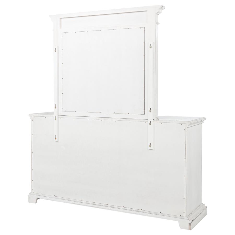 McKinney 6-drawer Bedroom Dresser with Mirror Vintage White view 8