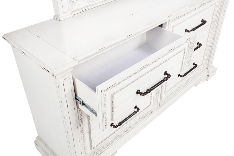 McKinney 6-drawer Bedroom Dresser Cabinet Vintage White view 10