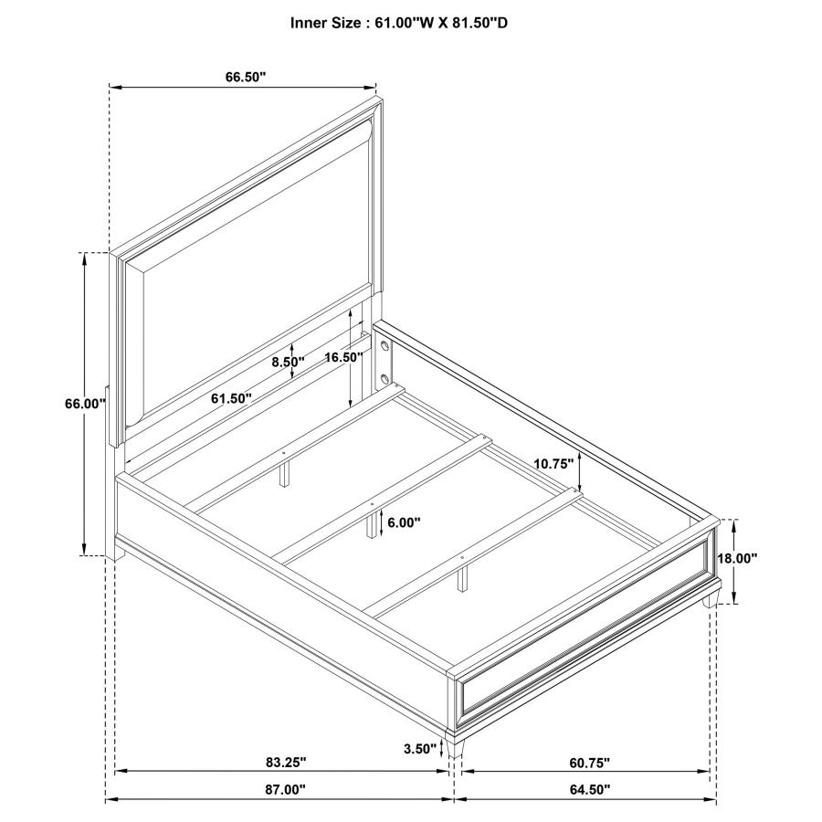Pembroke 66-inch Queen Panel Bed Washed Oak view 10