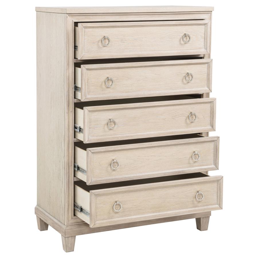 Pembroke 5-drawer Chest of Drawers Washed Oak view 10