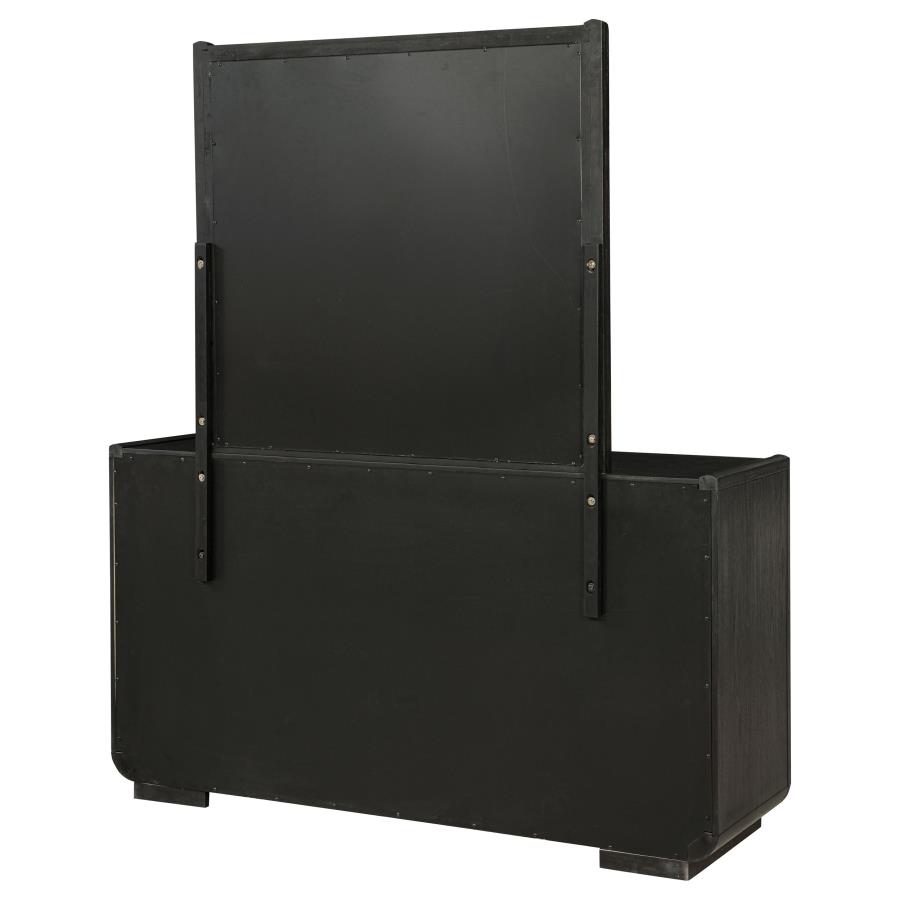 Leandro 8-drawer Bedroom Dresser with Mirror Burnished Black view 8
