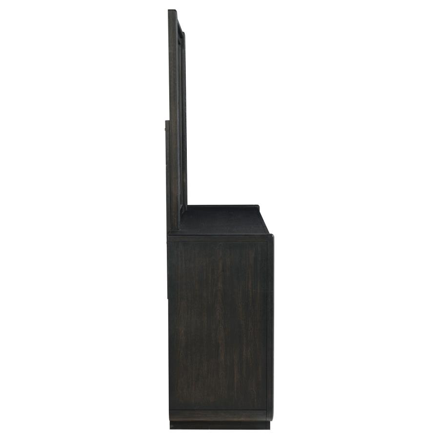 Leandro 8-drawer Bedroom Dresser with Mirror Burnished Black view 9
