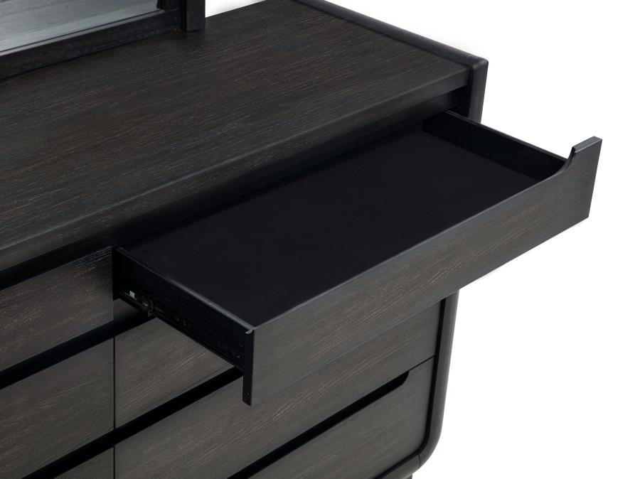 Leandro 8-drawer Bedroom Dresser with Mirror Burnished Black view 10