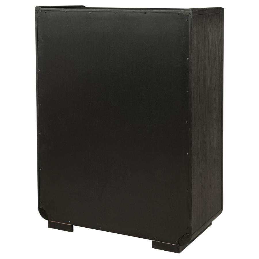 Leandro 5-drawer Bedroom Chest of Drawers Burnished Black view 8
