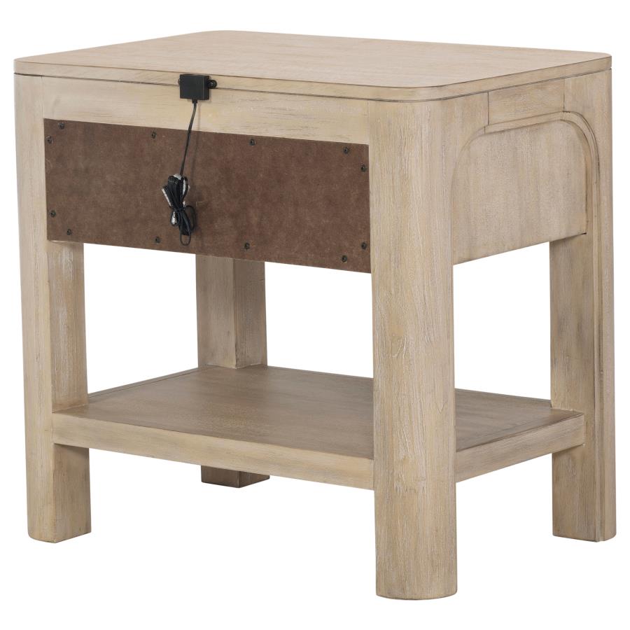 Solano 1-drawer Nightstand Bedside Table Weathered Mango view 8