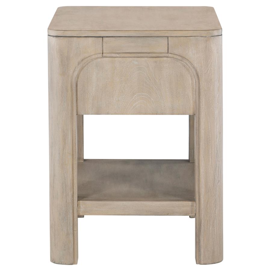 Solano 1-drawer Nightstand Bedside Table Weathered Mango view 9