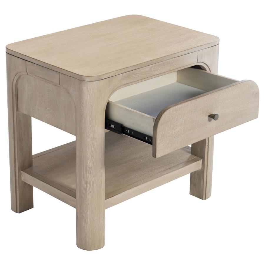 Solano 1-drawer Nightstand Bedside Table Weathered Mango view 10