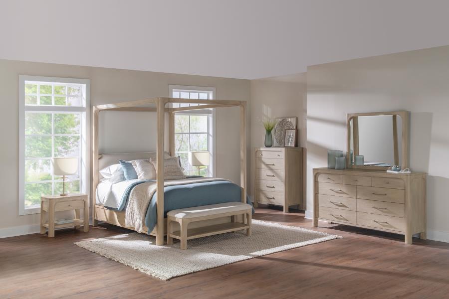 Solano 1-drawer Nightstand Bedside Table Weathered Mango view 14