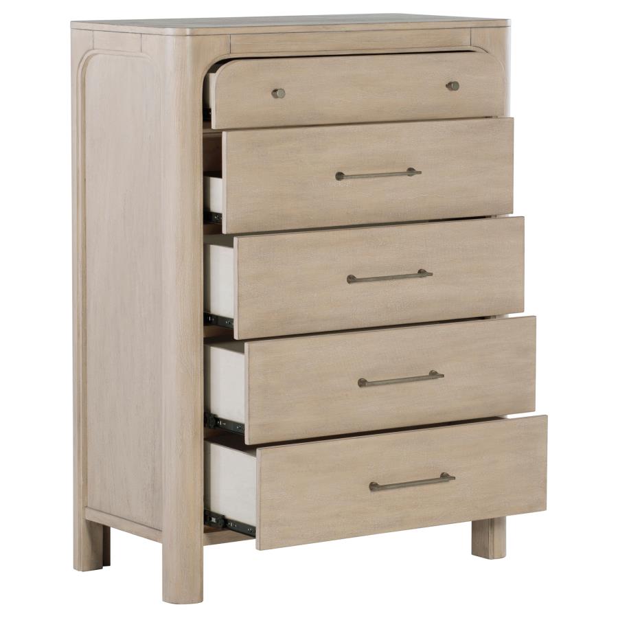 Solano 5-drawer Bedroom Chest of Drawers Weathered Mango view 10