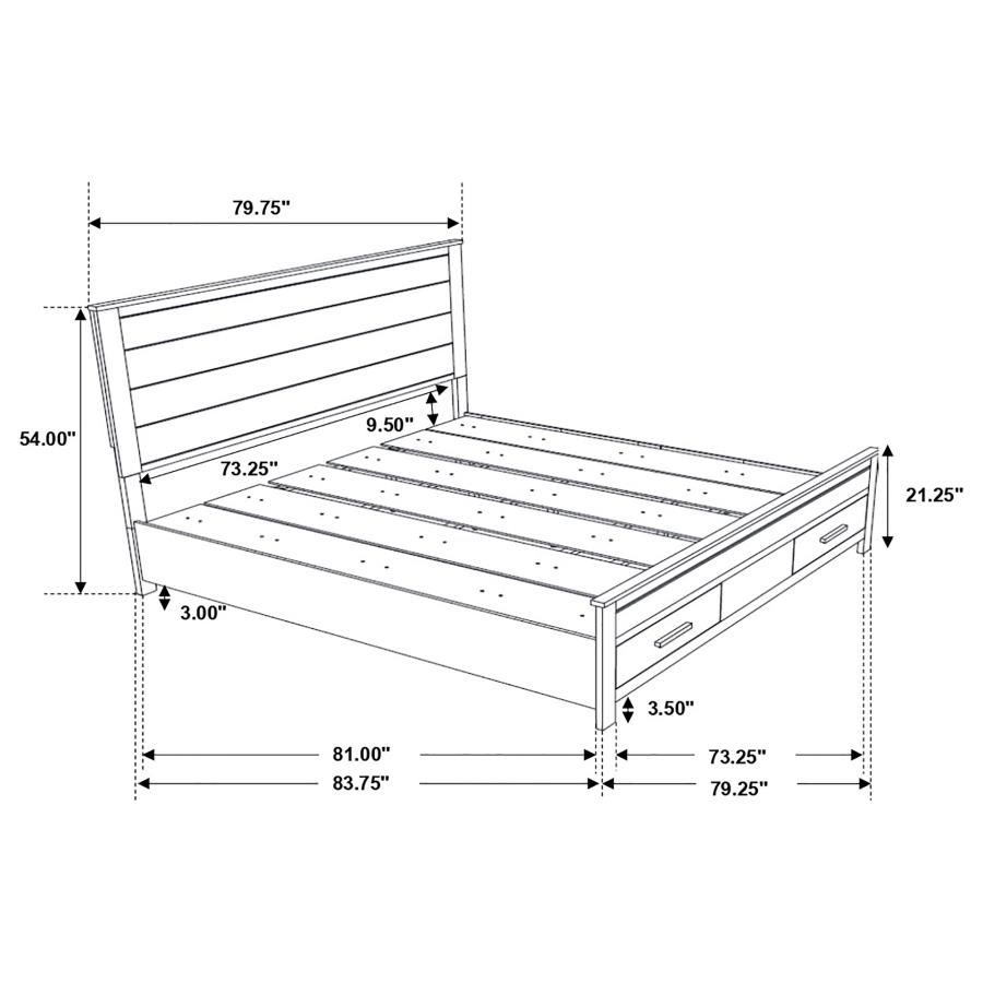 Woodmont Eastern King Storage Bed Rustic Golden Brown view 8