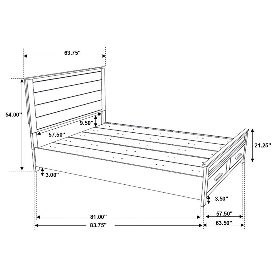 Woodmont Wood Queen Storage Panel Bed Rustic Golden Brown view 8