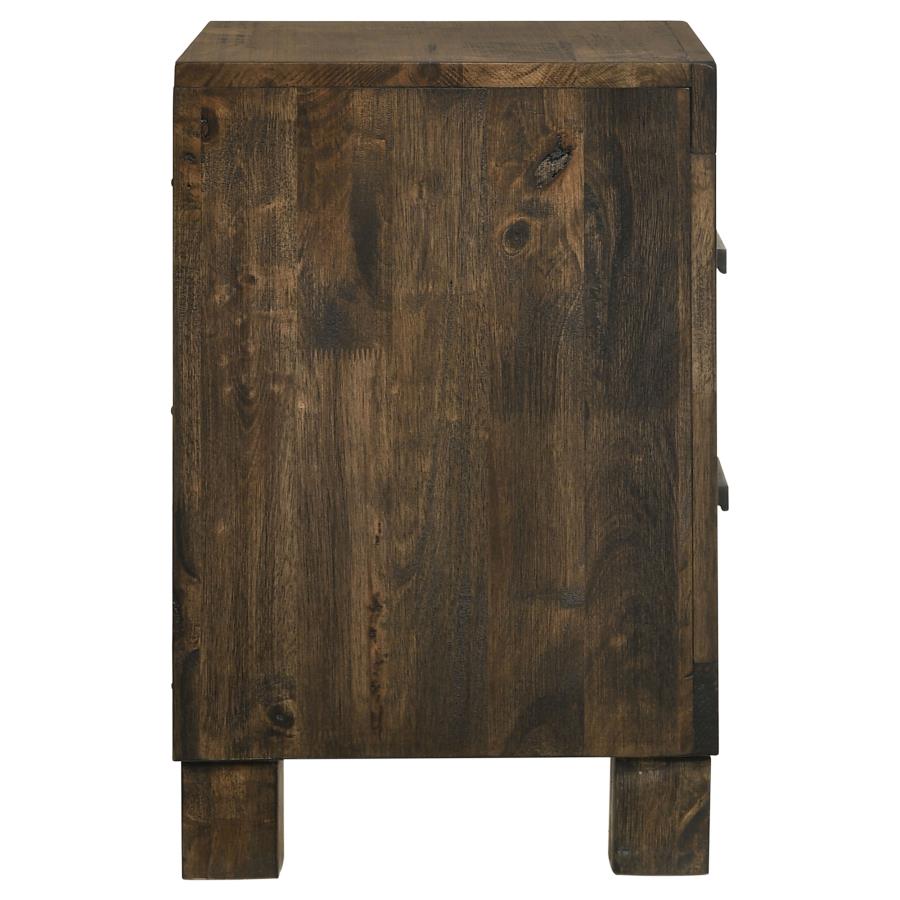 Woodmont 2-drawer Nightstand Rustic Golden Brown view 9
