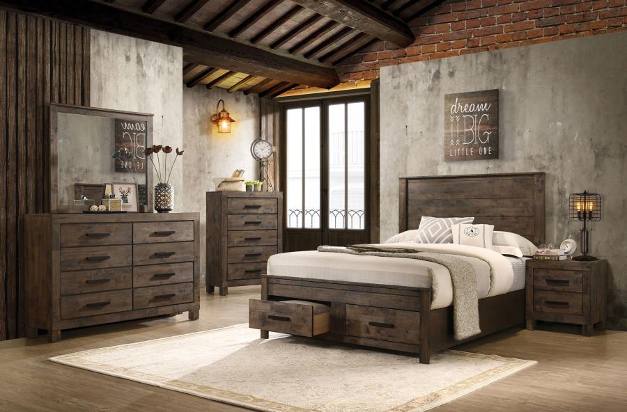 Woodmont 2-drawer Nightstand Rustic Golden Brown view 12