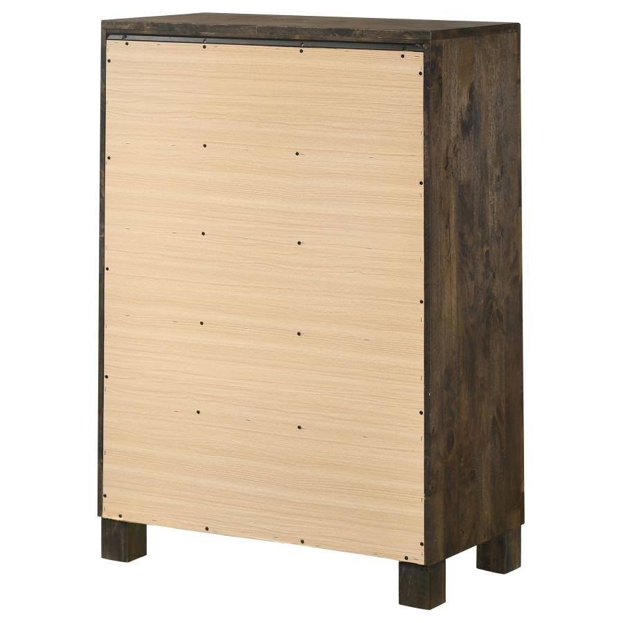 Woodmont 5-drawer Bedroom Chest Rustic Golden Brown view 8