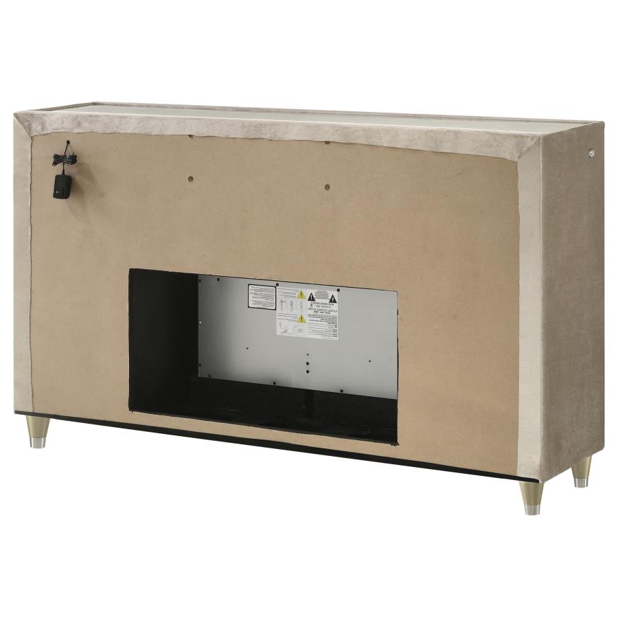 Lorient 8-drawer LED Bedroom Flame Box Dresser Ivory Camel view 8