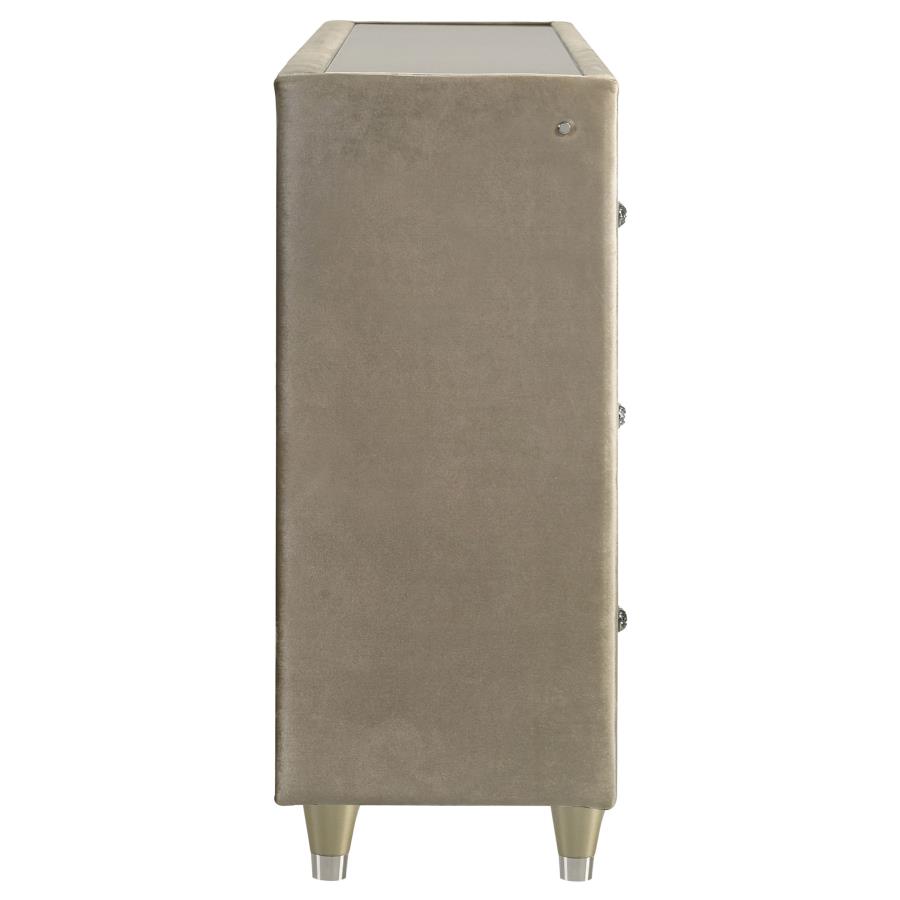 Lorient 8-drawer LED Bedroom Flame Box Dresser Ivory Camel view 9