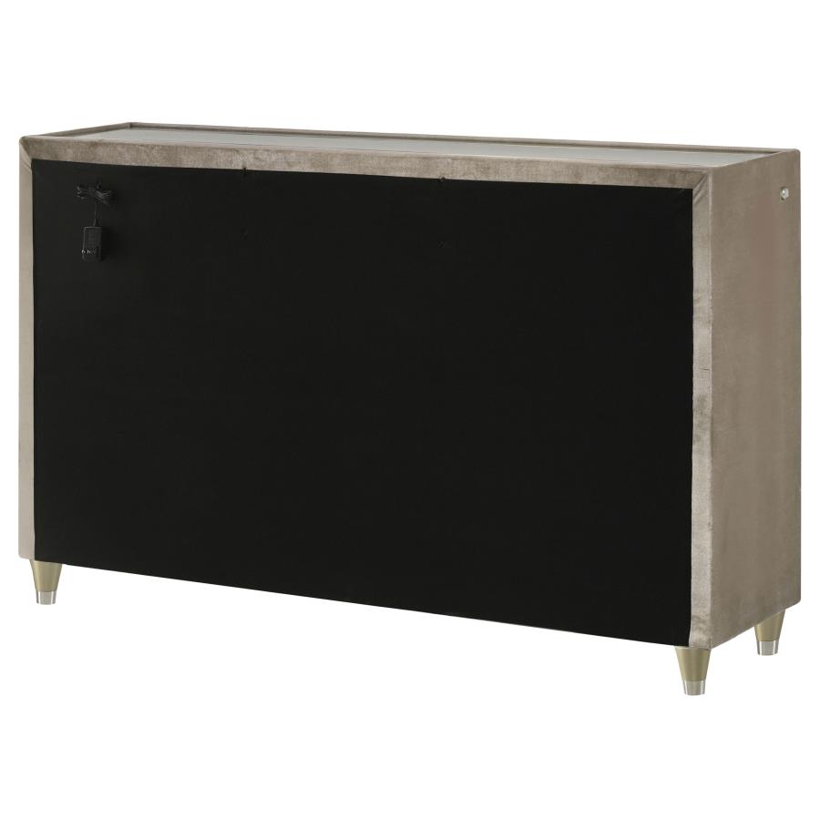 Lorient 8-drawer LED Bedroom Dresser Cabinet Ivory and Camel view 8