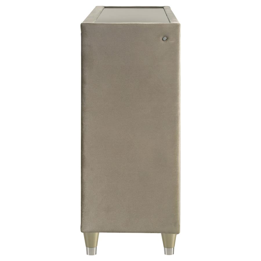 Lorient 8-drawer LED Bedroom Dresser Cabinet Ivory and Camel view 9
