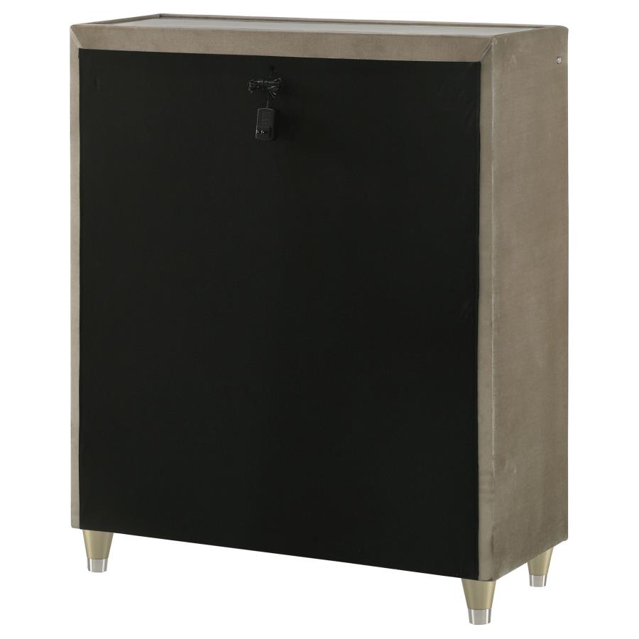 Lorient 5-drawer LED Chest of Drawers Ivory and Camel view 8