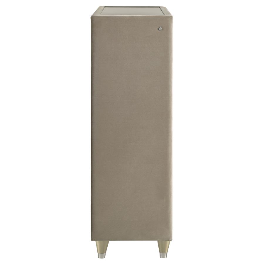 Lorient 5-drawer LED Chest of Drawers Ivory and Camel view 9