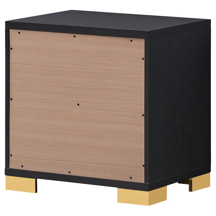 Marceline 2-drawer Nightstand Black view 8