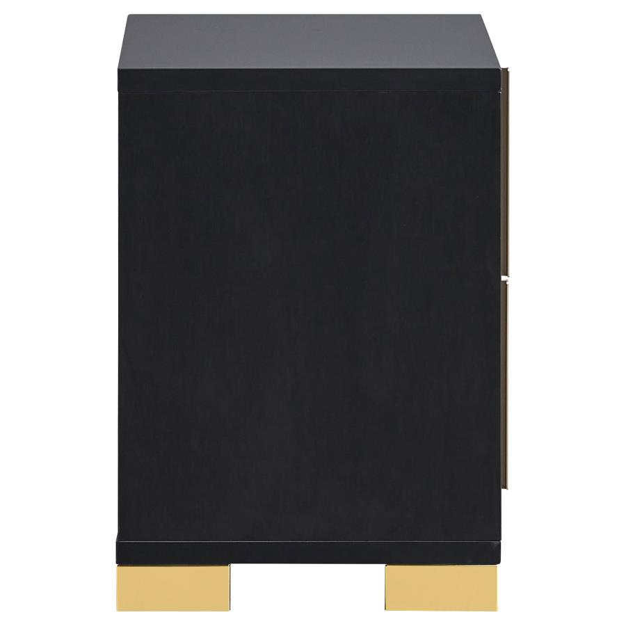 Marceline 2-drawer Nightstand Black view 9