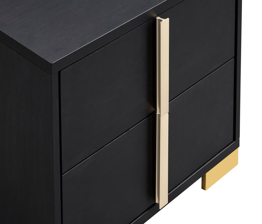 Marceline 2-drawer Nightstand Black view 10
