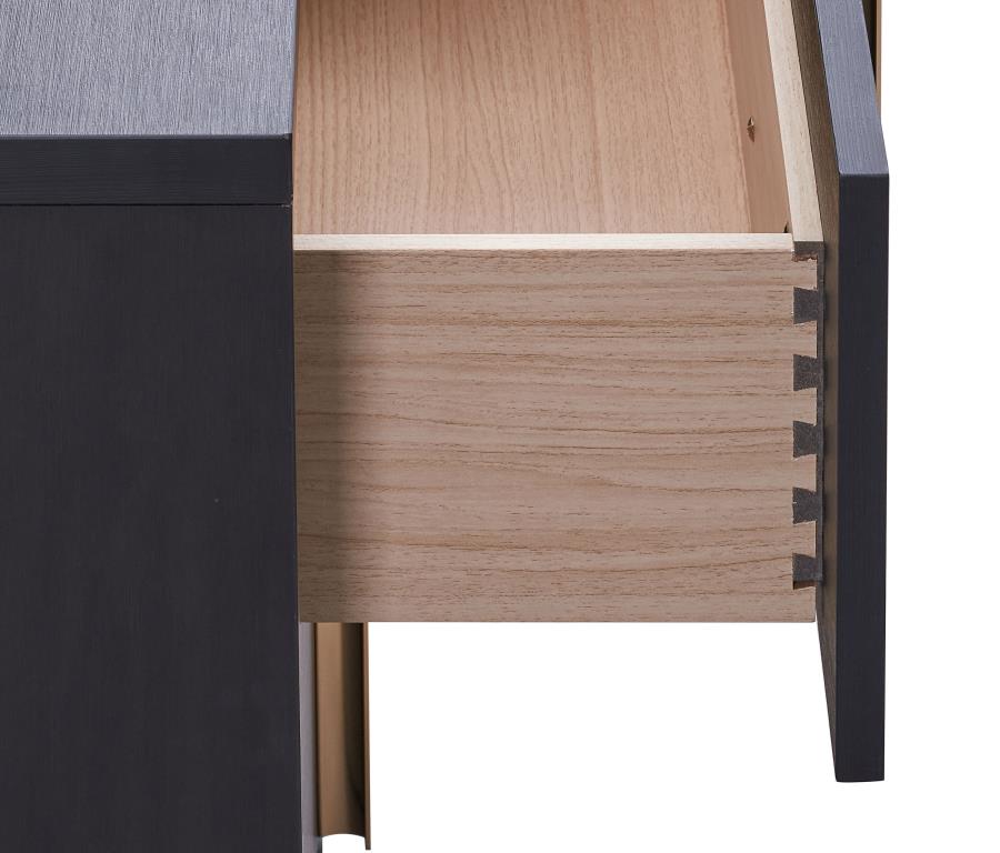Marceline 6-drawer Dresser with Mirror Black view 10