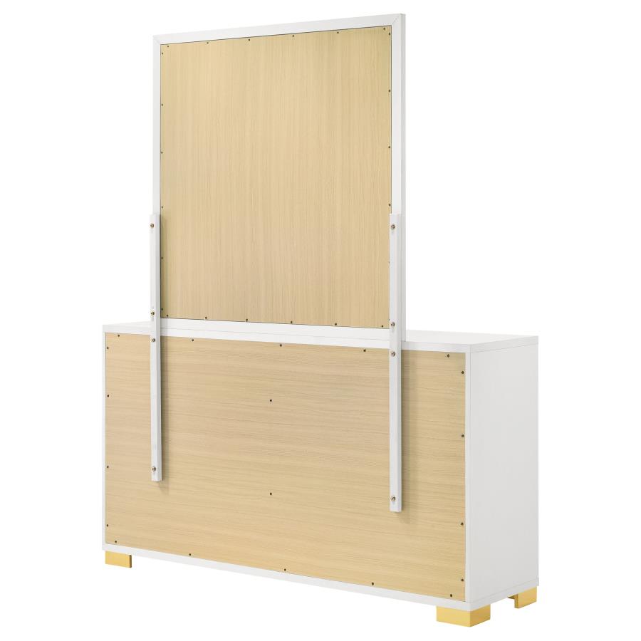 Marceline 6-drawer Dresser with Mirror White view 8