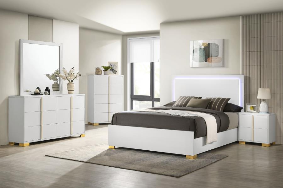 Marceline 6-drawer Dresser with Mirror White view 14