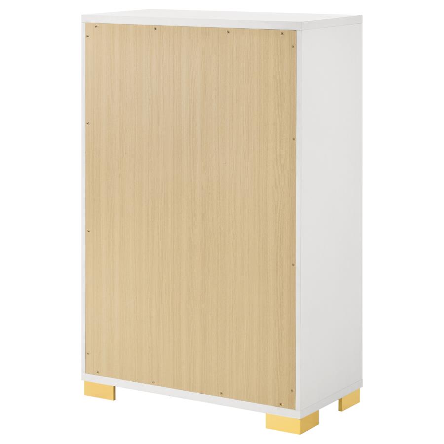 Marceline 5-drawer Bedroom Chest White view 8