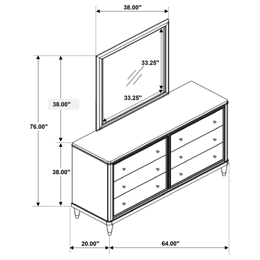 Emberlyn 6-drawer Dresser with Mirror Brown view 13