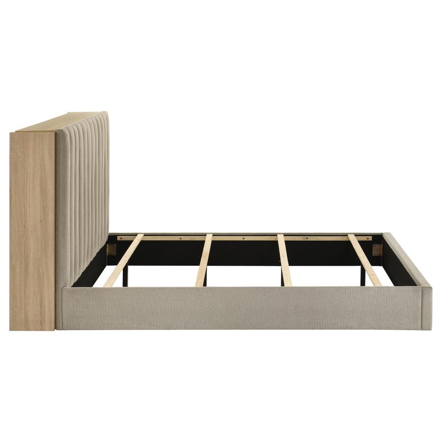 Arielle Queen Bookcase Panel Storage Bed Light Oak view 8